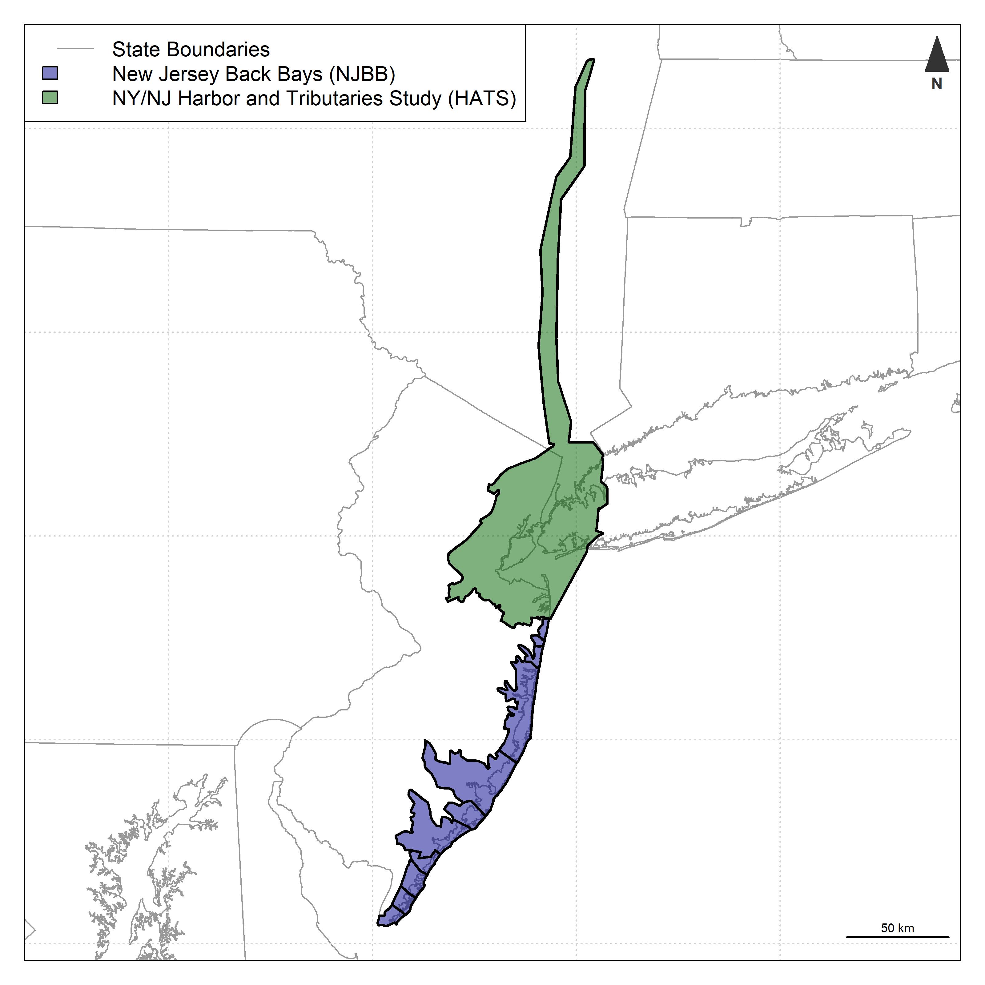 USACE regional coastal storm risk management studies. NJBB and HATS are the primary focus of model development.