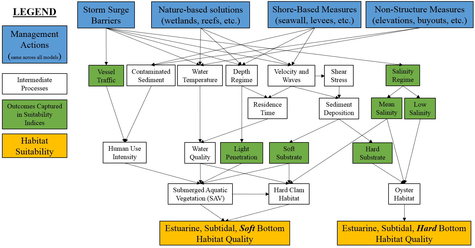 Conceptual model for the estuarine, subtidal submodel.